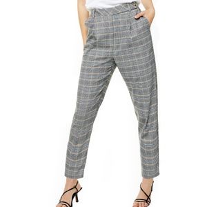 Topshop High waist tapered plaid trousers - Sz 6